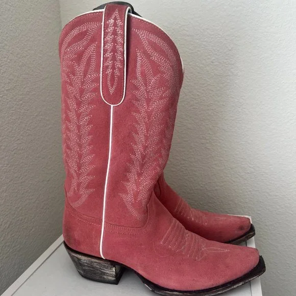 Liberty Black Caborca Silver Tracy Gamuza Cowboy Boot, pink, size 7 - Picture 2 of 3